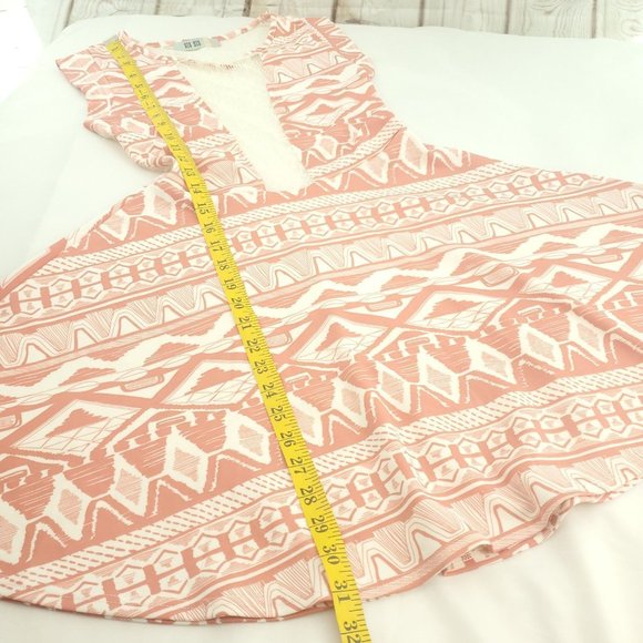 Sis Sis Womens Coral Cream Lace Aztec Print Fit And Flare Skater Dress Sz Small - Picture 11 of 15
